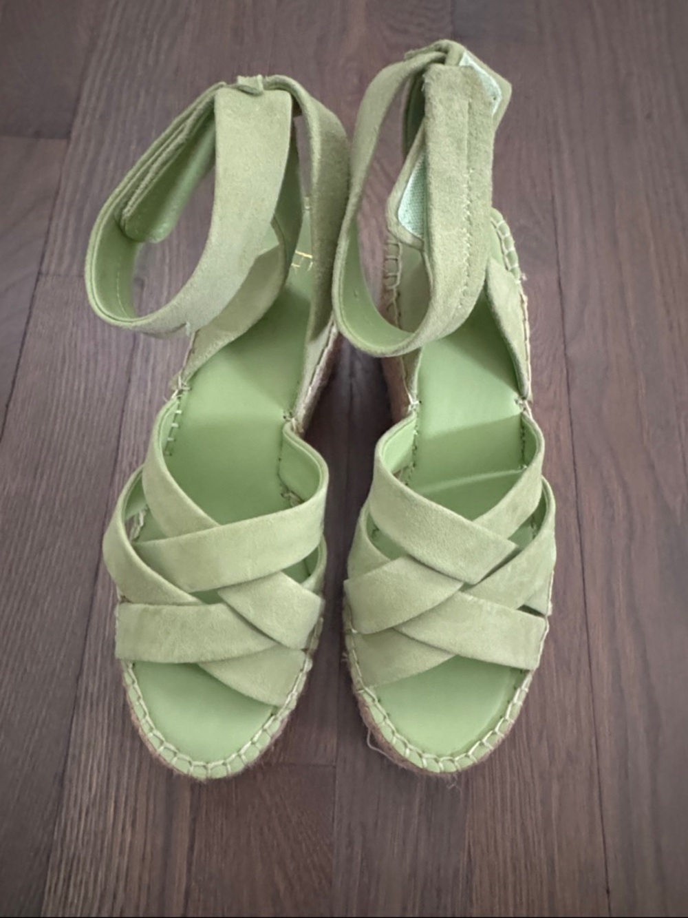 Franco Sarto Espadrille Wedge size 7 light green